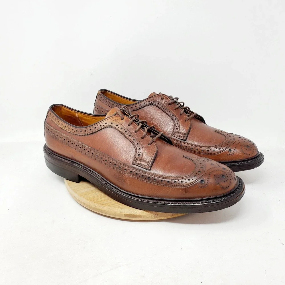 Keith Highlander Shoes Mens 10 Brown‎ Leather Wingtip Longwing Full Brogue Derby